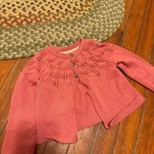 Baby Boden sweater cardigan size 6-12 months eyelet knitwear